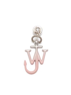 JW Anderson crystal anchor drop earring - Silver