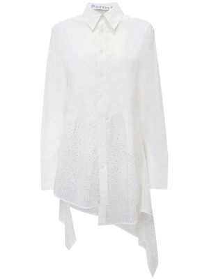 JW Anderson crystal-embellished asymmetric shirt - White