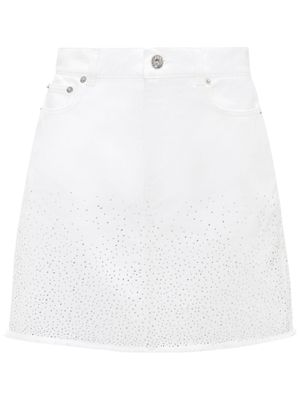 JW Anderson crystal-embellished denim miniskirt - White