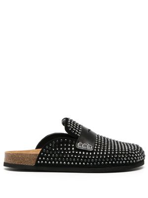 JW Anderson crystal-embellished loafer mules - Black