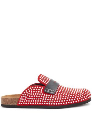 JW Anderson crystal-embellished slip-on loafers - Red
