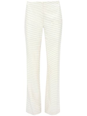 JW Anderson diagonal-stripe straight-leg trousers - Neutrals