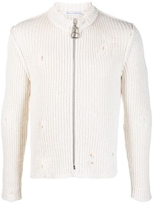 JW Anderson distressed-effect knitted jumper - White