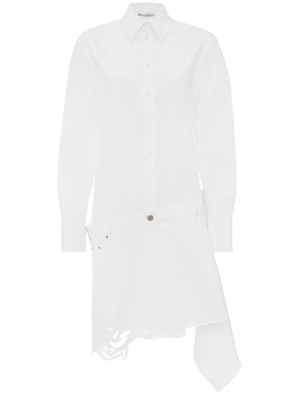 JW Anderson distressed-finish asymmetric shirtdress - White