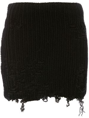 JW Anderson distressed knitted mini skirt - Black
