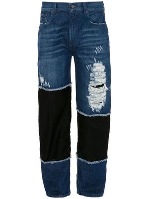 JW Anderson distressed straight-leg jeans - Blue