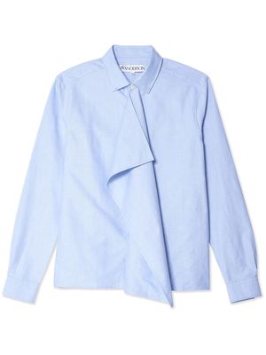 JW Anderson draped cotton-poplin shirt - Blue