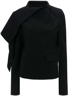 JW Anderson draped-detail virgin wool jacket - Black