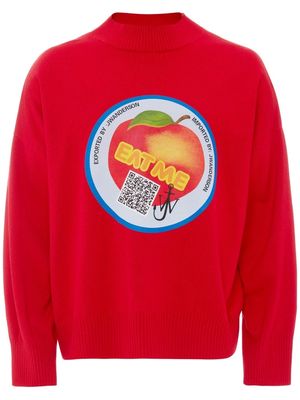 JW Anderson Eat Me graphic-print jumper - Red