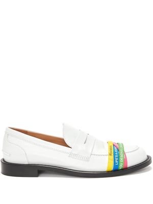 JW Anderson elasticated-straps leather loafers - White
