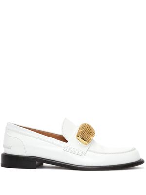 JW Anderson embellished leather loafers - White