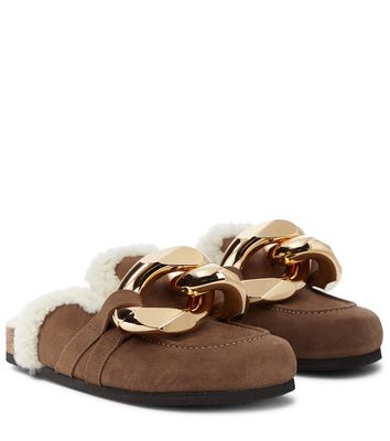 JW Anderson Embellished suede slippers