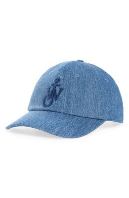 JW Anderson Embroidered Anchor Logo Baseball Cap in Blue