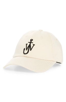 JW Anderson Embroidered Anchor Logo Baseball Cap in Natural