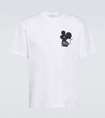 JW Anderson Embroidered cotton jersey T-shirt