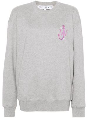 JW Anderson embroidered-logo cotton sweatshirt - Grey