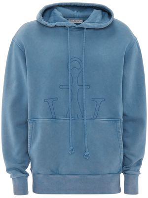 JW Anderson embroidered-logo hoodie - Blue