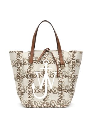 JW Anderson embroidered-logo tote bag - Neutrals