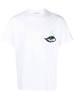 JW Anderson eye-embroidered logo T-shirt - White