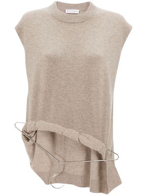 JW Anderson fine-knit hanger-detail top - Neutrals