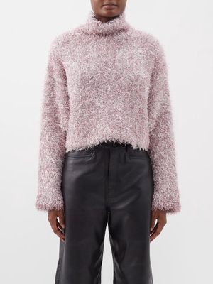 JW Anderson - Fluffy Cropped Wool-blend Jumper - Womens - Light Pink