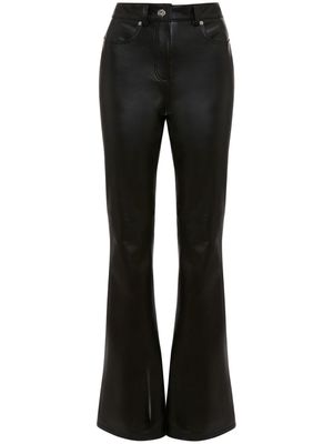 JW Anderson four-pocket leather flared trousers - Black
