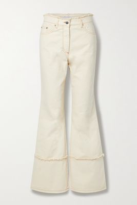 JW Anderson - Frayed High-rise Flared Jeans - Ivory