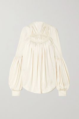 JW Anderson - Gathered Satin Blouse - Ivory