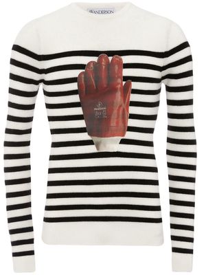 JW Anderson Glove striped jumper - White