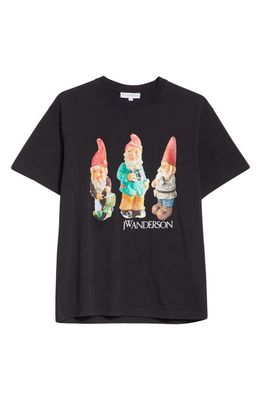 JW Anderson Gnome Trio Cotton Graphic T-Shirt in Black