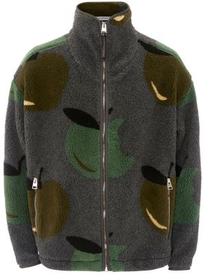 JW Anderson graphic-print fleece jacket - Grey
