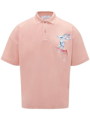 JW Anderson graphic-print short-sleeved polo shirt - Pink