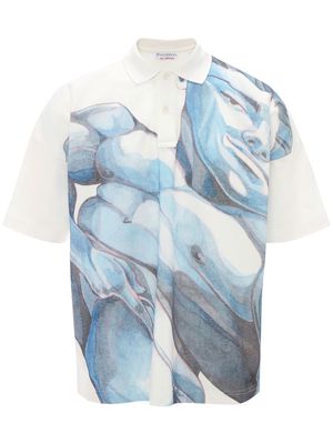 JW Anderson graphic-print short-sleeved polo shirt - White