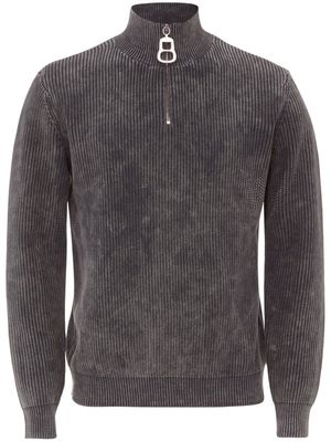 JW Anderson Half-Zip ribbed-knit sweatshirt - Grey