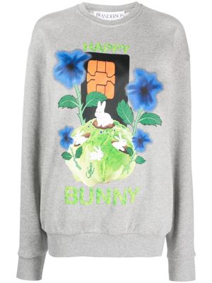 JW Anderson Happy Bunny organic cotton sweatshirt - Grey