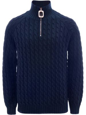JW Anderson Henley cable-knit jumper - Blue