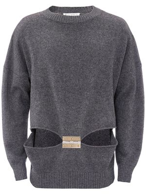 JW Anderson hinge-embellished cut-out jumper - Grey