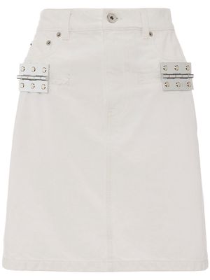 JW Anderson hinge-embellished denim mini skirt - White
