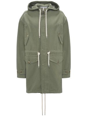 JW Anderson hooded cotton parka coat - Green