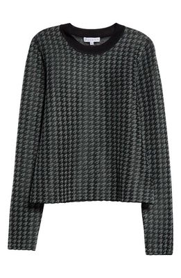 JW Anderson Houndstooth Jacquard Sweater in Black/Green