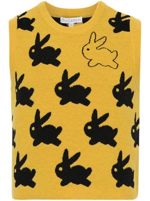 JW Anderson intarsia bunny-pattern vest - Yellow
