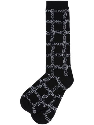 JW Anderson intarsia-knit logo socks - Black