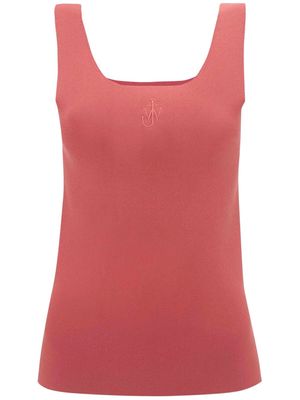 JW Anderson JW-embroidered ribbed tank top - Pink