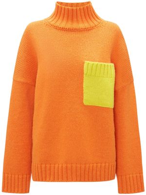 JW Anderson knitted patch-pocket jumper - Orange