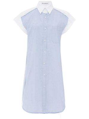 JW Anderson layered-detail shirt dress - Blue