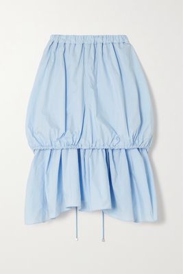 JW Anderson - Layered Ruched Cotton-poplin Skirt - Blue