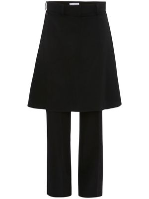 JW Anderson layered skirt-design trousers - Black