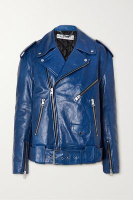 JW Anderson - Leather Biker Jacket - Blue