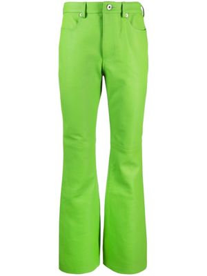 JW Anderson leather bootcut-leg trousers - Green
