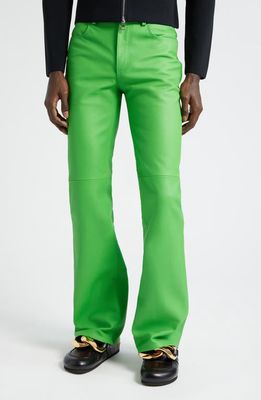 JW Anderson Leather Bootcut Trousers in Green